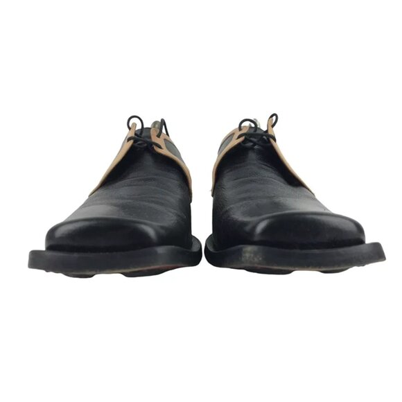 Paul‎ May Mens Black Brown Lace Up Square Toe Derby Shoes Size US 8 EUR 41 - Picture 3 of 9